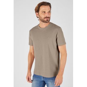 Damart - T-shirt van wafeltricot - Heren - Beige - (94-101) M