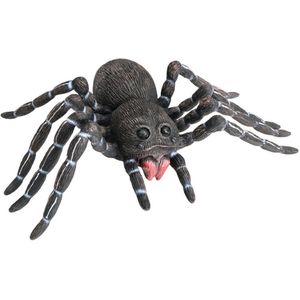 Chaks nep spin XXL - 46 x 30 cm - zwart - mega tarantula - Horror/griezel thema decoratie beestjes