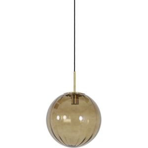 Light & Living Hanglamp Magdala - Bruin Glas - Ø30cm - Modern - Hanglampen Eetkamer, Slaapkamer, Woonkamer