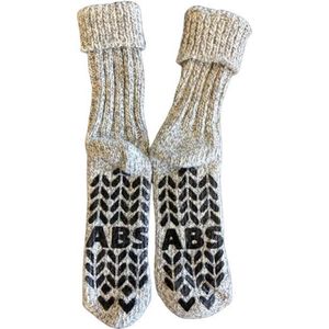 Anti Slip Huissokken - Kinder huissokken - Grijs / Zwart - Katoen / Wol / Polyamide - 35-38