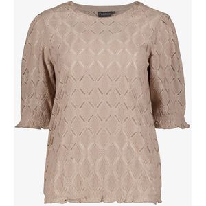 TwoDay dames top met structuur zand - Maat XS