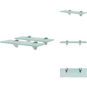 vidaXL Zwevende Plank - Glazen Schap - Transparant - 30 x 10 cm - 8 mm dikte - Wandsteun