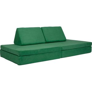 BAAAP Speelbank Kind Emerald Green - Play Couch - Kinderbank - Kinderstoel - Kinderfauteuil - Kinderzetel - Bankje - Kinderspeelgoed - Kindersofa - Slaapbank