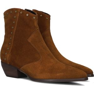 Notre-V Ar231 Enkellaarsjes - Enkelboots met rits - Dames - Cognac - Maat 38