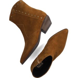 Notre-V Ar231 Enkellaarsjes - Enkelboots met rits - Dames - Cognac - Maat 38