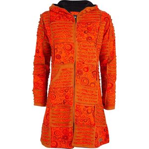 Dames Vest van Katoen met Polyester Fleece voering en vaste capuchon - SHAKALOHA - W Petunia Long Lined OrangeCircle XL