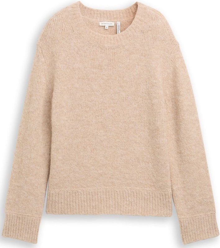 TOM TAILOR - Trui - Beige Gemêleerd - Gebreide Truien