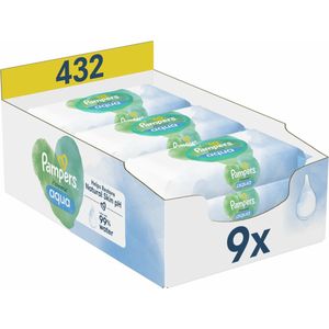 Pampers Billendoekjes Harmonie Aqua 9x48 = 432 doekjes