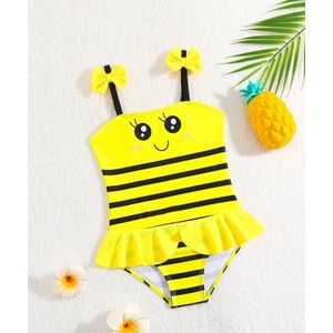 Zwemkleding meisjes badpak met bijenontwerp maat 110 (4-5 jaar borstomvang 59cm