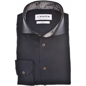 Ledub modern fit overhemd, popeline, donkerblauw