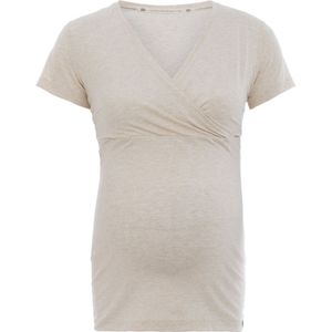 Baby's Only - Zwangerschaps T-shirt Glow Ecru - Voedingstop gemaakt uit 96% viscose en 4% elastaan - Shirt met borstvoedingsfunctie - L