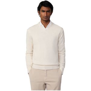 Hackett - Lambswool Trui - Wit - V-hals - Man