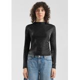 Q/S designed by - Dames t-shirt - Maat XS - Vrouwen - ZWART - polyamide