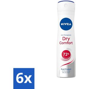 NIVEA - Deodorant Spray - Droog Comfort - Antibacterieel - 150 ml - Voordeelverpakking - 6 stuks