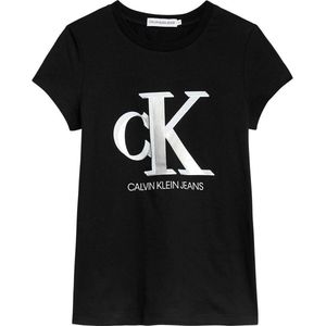 Calvin Klein Underwear Contrast Monogram Slim T-shirt Met Korte Mouwen Zwart 10 Years Meisjes