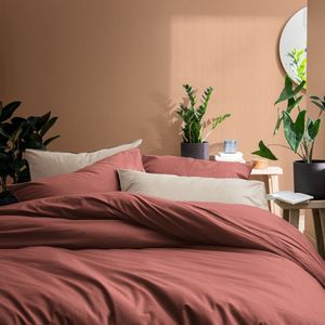 Matt & Rose - Dekbedovertrek - Terracotta - Gewassen Katoen - 240x220 + 2 Kussenslopen 65x65