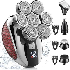 Draadloze Oplaadbare Hoofdscheerapparaat voor Mannen - 7D Roterende Waterdichte Elektrische Scheerapparaten