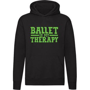 Ballet is my therapy - muziek - kunst - dansen - dans - Unisex - Trui - Sweater - Capuchon