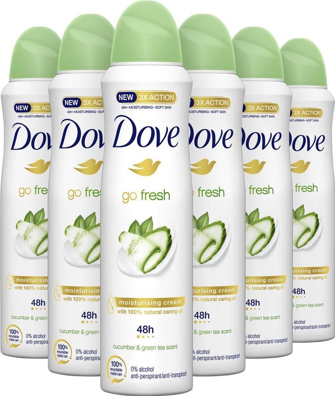 Dove - Go Fresh - Anti-transpirant Deodorant Spray - Komkommer - 6 x 150 ml