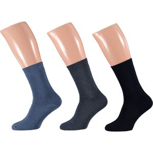 Apollo - Badstof sokken dames - Blauw - Maat 36/41 - 3-Pak - Warme sokken dames - Sokken dames - Sokken dames maat 39 42 - warme sokken dames