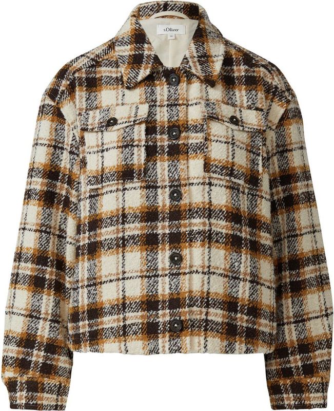 s.Oliver - Indoor-Jacke - Korte Boucléjas - Ruitpatroon