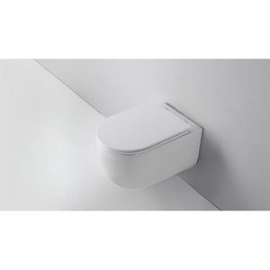 QeramiQ Dely Swirl Wandclosetset - 36.5x53.0cm - diepspoel - rimless - slim zitting - glans wit