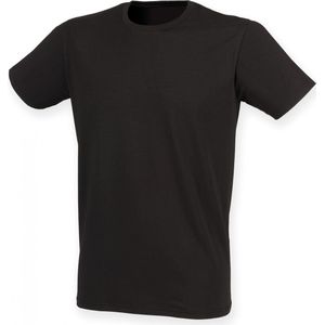 SportT-shirt Heren L Skinni Fit Ronde hals Korte mouw Black 96% Katoen, 4% Elasthan