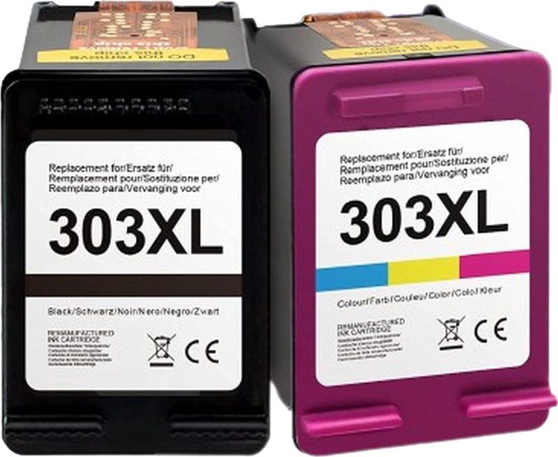 Inktcartridges Geschikt voor HP 303XL | Zwart en Kleur Geschikt voor HP ENVY 6010, 6020, 6022, 6030, HP ENVY Photo 6220, 6222