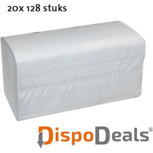 DispoDeals - Handdoeken - 21x32cm - interfold - wit - (3-laags) 20 x 128 stuks
