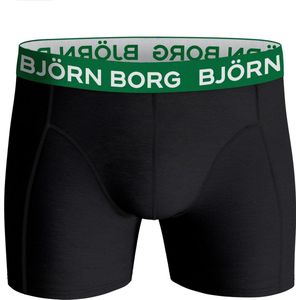 Björn Borg boxershorts Essential ( 3-pack) - Cotton Stretch boxers normale lengte - zwart - groen en zwart met groene print - Maat: L