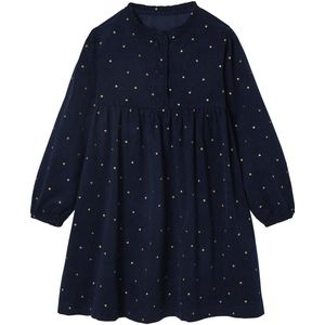 Vertbaudet - Jurk - Fluweel - Meisjes - Ronde Halslijn - Lange Mouwen