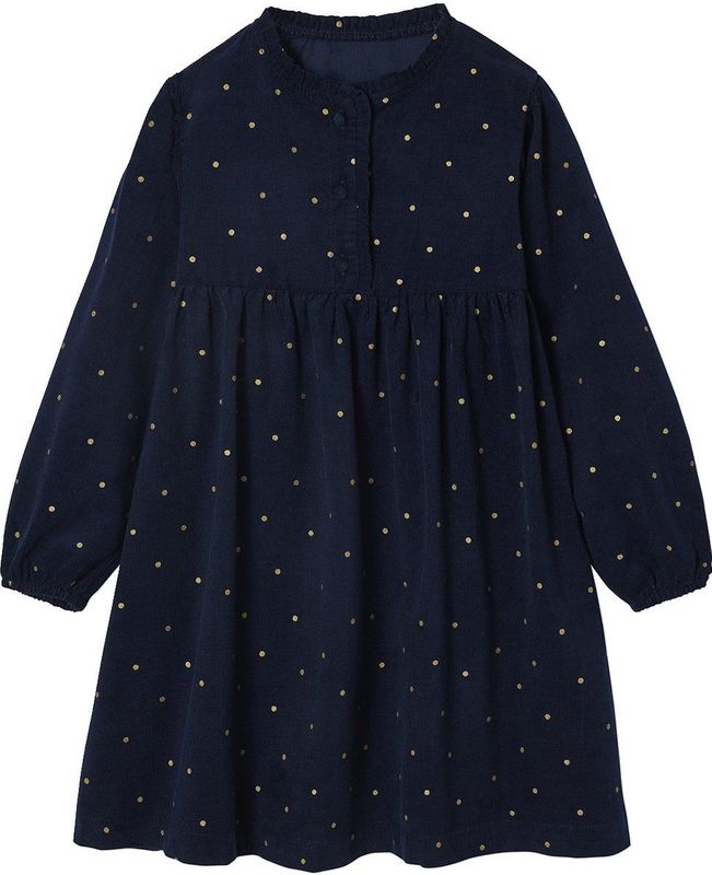 Vertbaudet - Jurk - Fluweel - Meisjes - Ronde Halslijn - Lange Mouwen