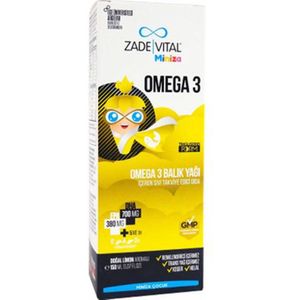 Zade Vital Miniza Omega 3 Visolie - 150 ml - visolie met natuurlijke citroensmaak - niet GMO en halal