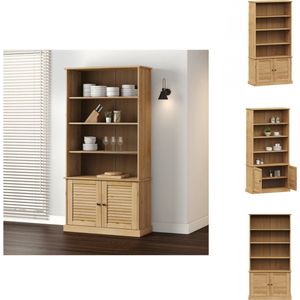 vidaXL VIGO Boekenkast - 85x35x170cm - Massief grenenhout - Honingbruine afwerking - Kast