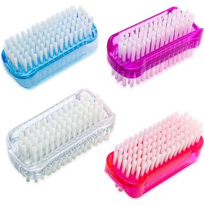 4 stuks - handborstel - nagelborstel - dubbelzijdige reinigingsborstel - handwasborstel - klein - geschikt voor handen, nagels, voeten, plantenoppervlakken, harde borstel voor algemeen gebruik, schoonmaakproducten voor in huis