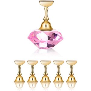 Sander Shop Nail Tips Stand Holder Set, Nail Art Exhibition Stand Magnetische Stand Nail Art Nail Tips Oefenstandaard met Crystal Foot voor DIY Manicure Salon en Practice Manicure