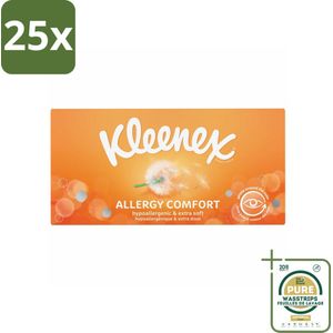25 x Kleenex – Allergy Comfort – Tissues – 56 stuks per verpakking - Grootverpakking - Allergiecomfort - Hypoallergeen - Allergische Neus - Allergische Ogen - Allergische Huid