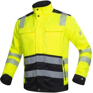 Ardon Hi-Viz Jack Signal+ | Fluorescerend geel/zwart | XS | Reflecterende heren-werkjas | EN ISO 20471, klasse 2