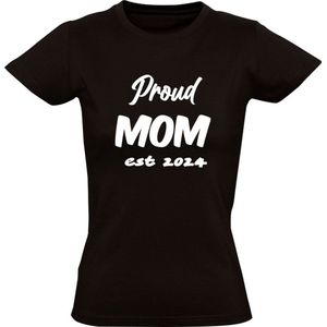 Proud mom Dames T-shirt | zwanger | zwangerschap | in verwachting | baby | mama | vader | kind | bekend maken