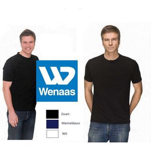 Wenaas - Dubbelpak T-shirt heren slim fit - gekamde katoen met 8% elastaan 200 gr/m2 - (MALAGA) 35031 Marine