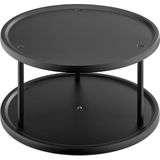Navaris - Dubbele Lazy Susan - Roterend Plateau - Roestvrij Staal - 25 cm