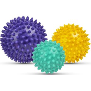 Fascia Ball Set - 3 Stuks Kleine Harde Porcupine Bal - Fascia Massage Bal met Studs - Massageballen voor Spieren - Porcupine Massage Bal voor Voeten, Rug, Nek, Handen