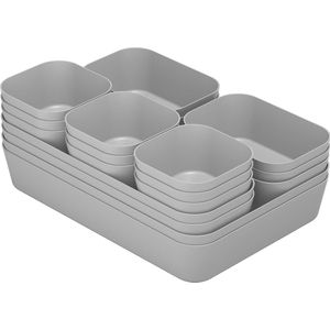 Modulaire Lade Organizer Set van 18 Stuks in Vier Maten voor Diverse Gebruiksmogelijkheden
