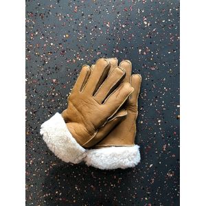 Wollen Handschoenen Camel Maat 3XL/XL - Winddicht en Waterafstotend