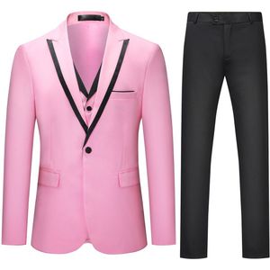 Allthemen Slank Driedelig Herenpak - Colorblock - S