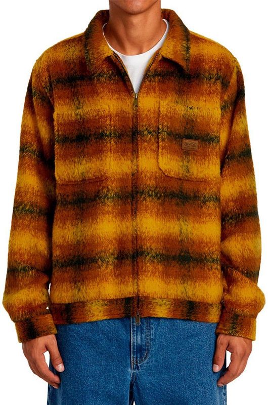 Rvca - Ketenmail - Jas - Bruin - Volledig Ritssluiting - Relaxed Fit