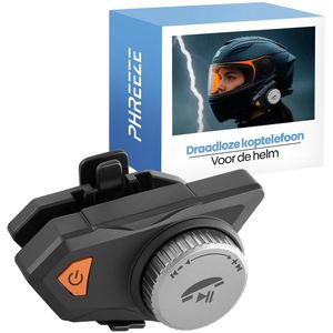 Phreeze Motorhelm Headset Bluetooth - Headset voor Motor, Scooter & Skilhelm - Handsfree Bellen & Muziek - Waterdicht IPX6