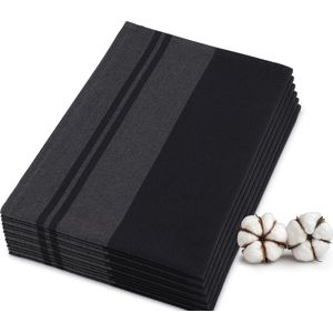 JEMIDI - Theedoek Set - Zwart - 6 Stuks - 100% Katoen - 50 x 70 cm