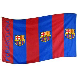 Vlag groot 100x150 cm barcelona 6 strepen - Vlag (fanshop) - Zwart