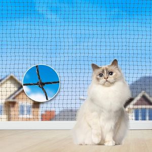 Kattennet voor balkon, 12 x 3 m, kattennet, versterkt met bevestigingskoord, spijkers, kabelbinders, beet-en scheurbestendig balkonnet, uv-bestendig, kattenbeschermingsnet voor ramen, terras